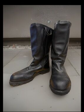Ranger Combat Firefighter Steel Toe Pull On Men’s Black Boots Sz 10.5 M Rare Set
